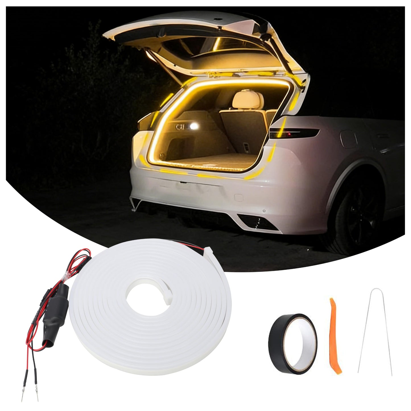 Warm Yellow Newly Upgraded 157.48" SUV Trunk LED Light Strip