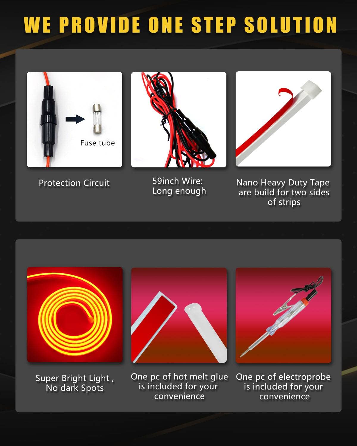 red Car LED Hood Light Strip