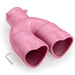 Pink Universal Heart-Shaped Dual Outlet Exhaust Tip, 2.5-Inch Clamp-On Stainless Steel Tailpipe Tip