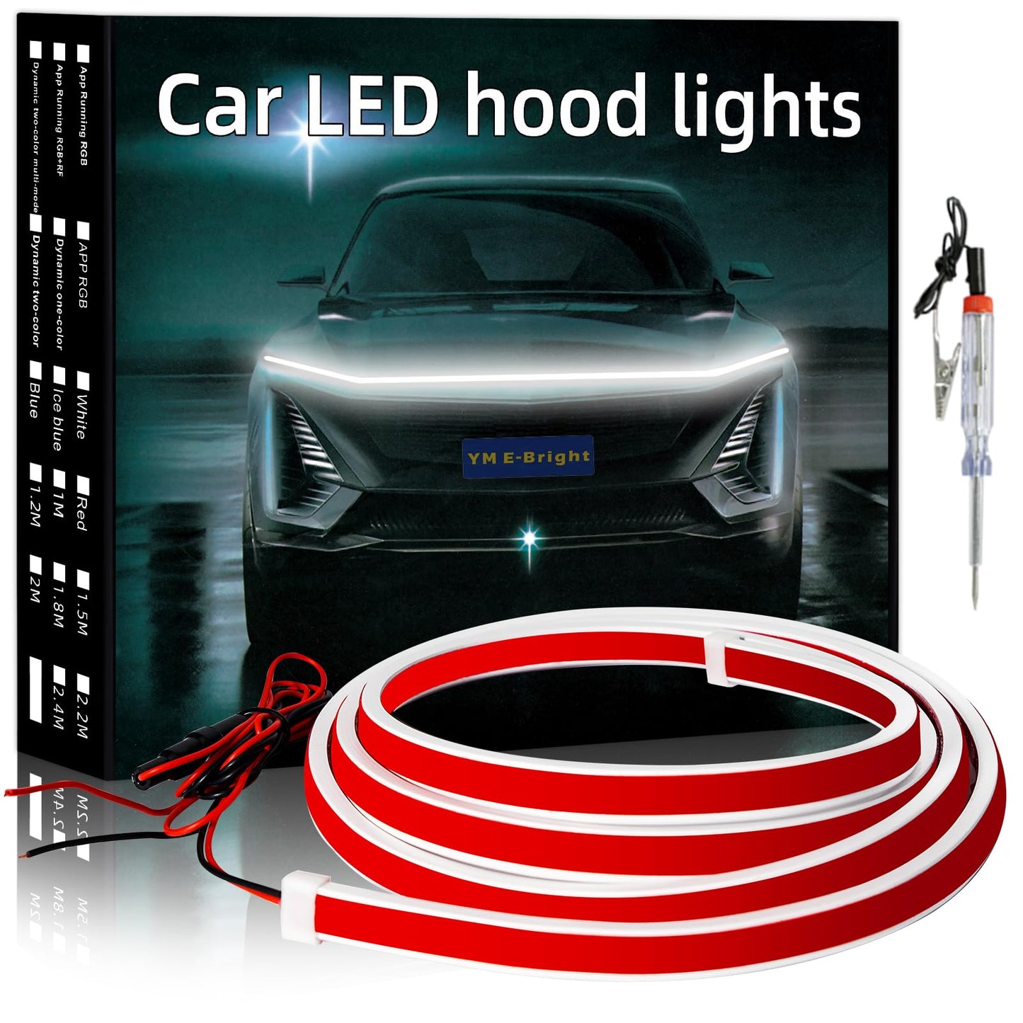 white Car LED Hood Light Strip