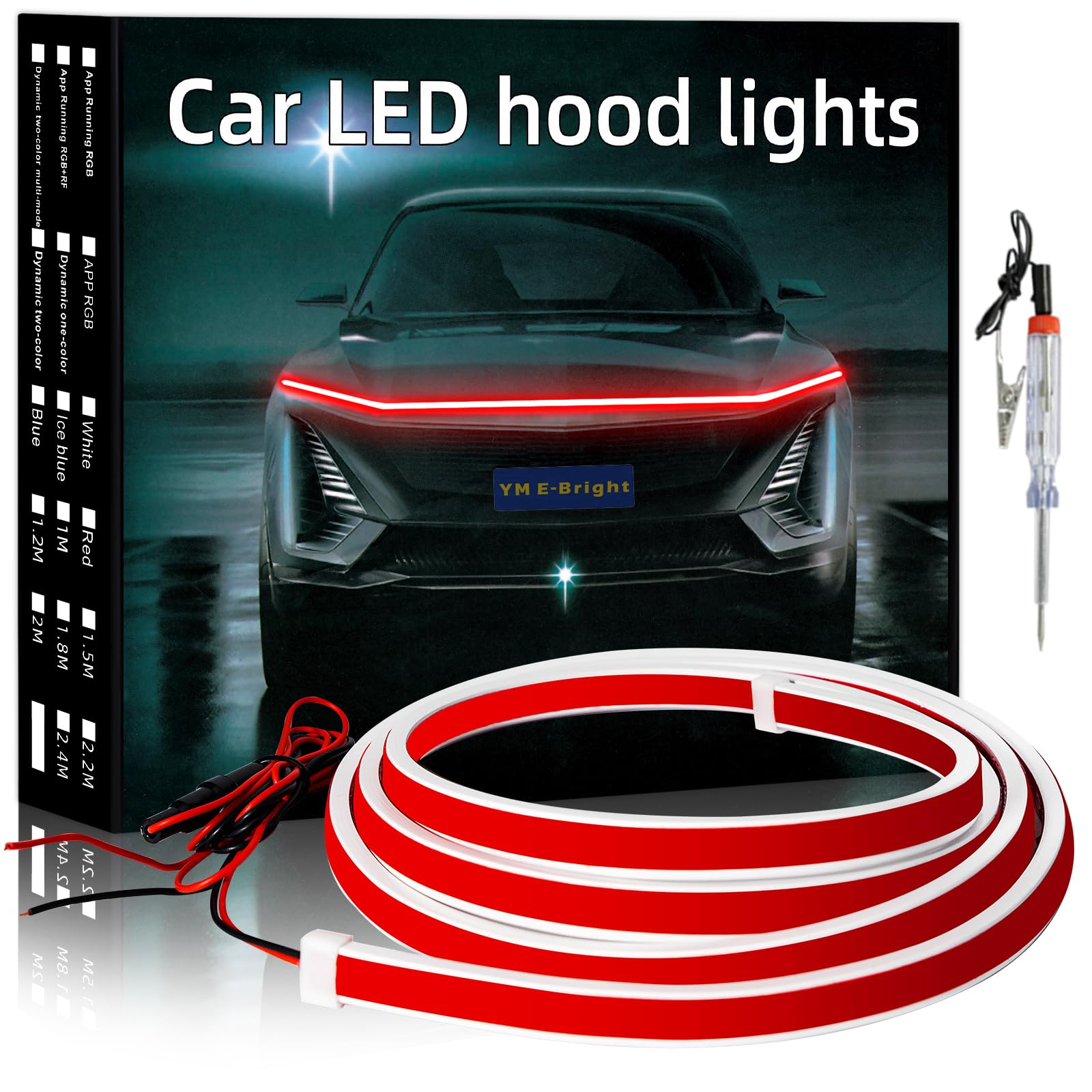 red Car LED Hood Light Strip