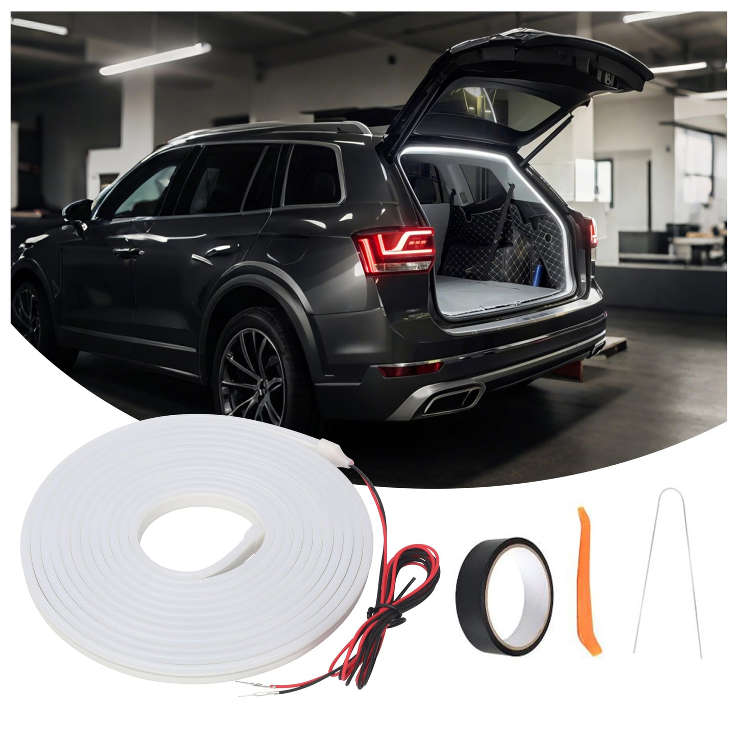 White Newly Upgraded 157.48" SUV Trunk LED Light Strip