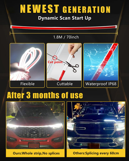 white Car LED Hood Light Strip