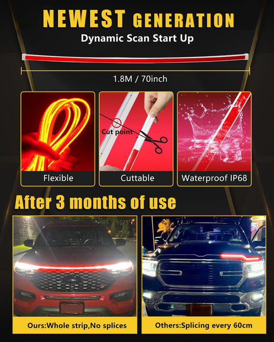 red Car LED Hood Light Strip