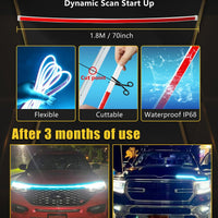 blue Car LED Hood Light Strip