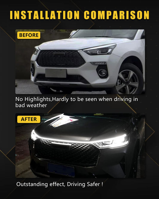 white Car LED Hood Light Strip