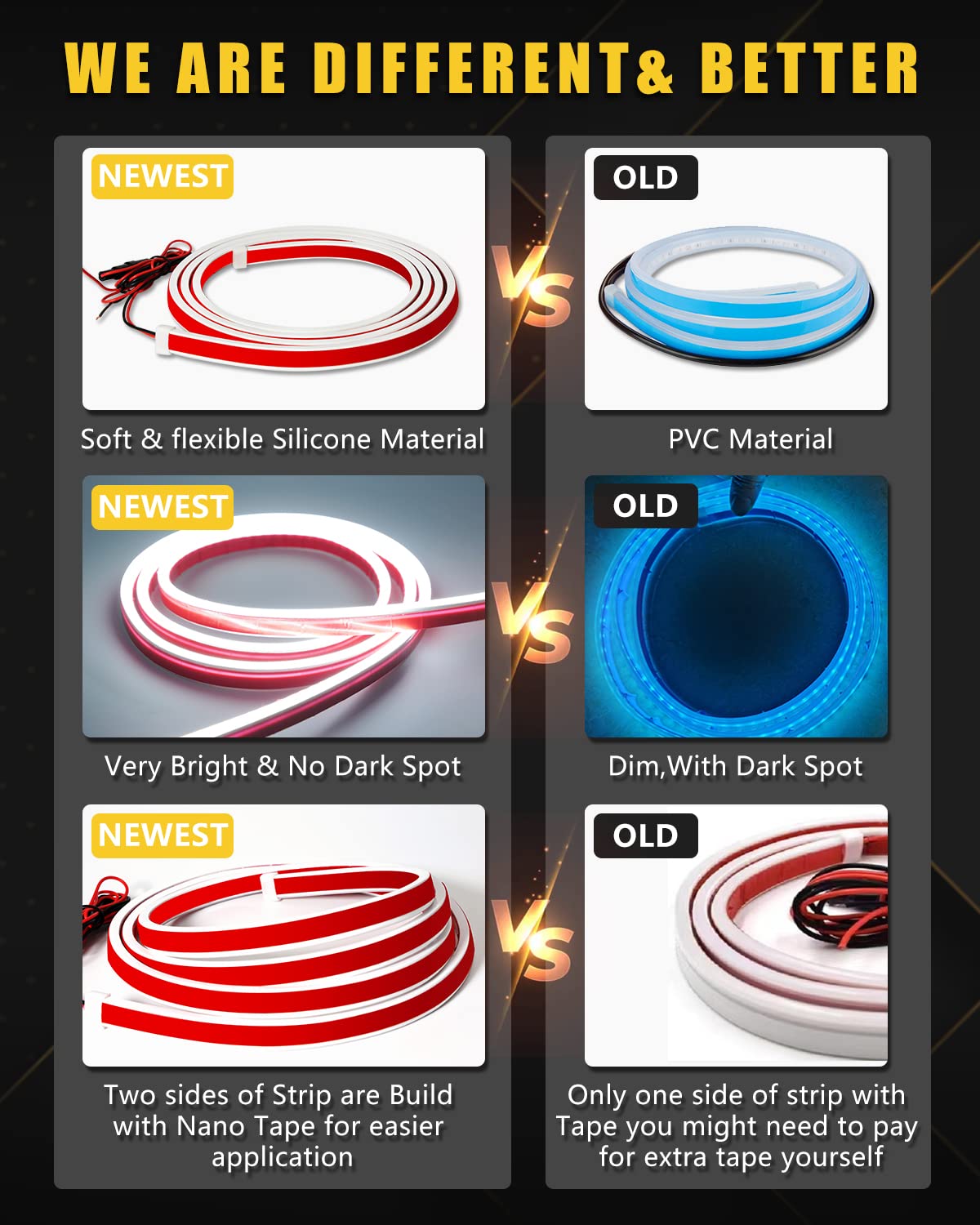 white Car LED Hood Light Strip