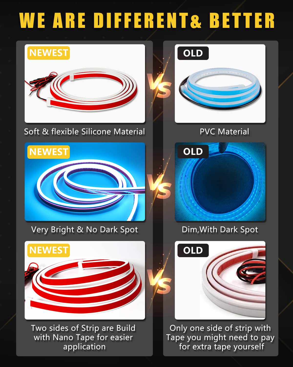 blue Car LED Hood Light Strip